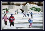 Skaters on a Long Island pond
