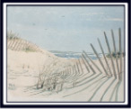 interesting shadows in a beach painting 