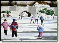 paintings of children ice skating
